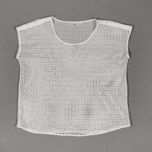 Cato Top White Eyelet Cutouts Top Sleeveless Mesh Top Size L